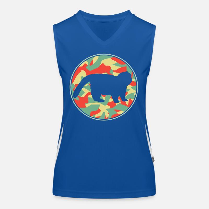 Vintage Katze Exotisch Kurzhaar Funktionelles Kontrast-Tank Top für Frauen
