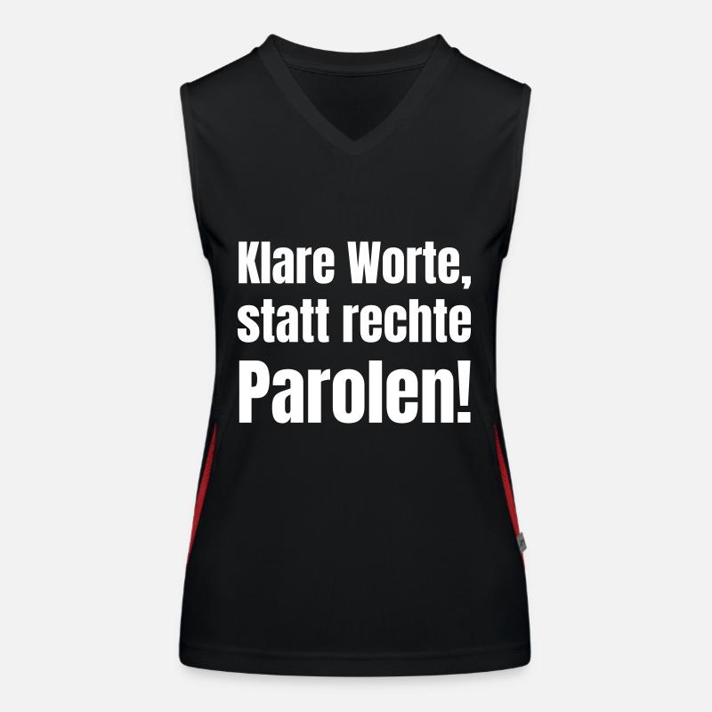 Clear words, instead of right-wing slogans! Women's Functional Contrast Tank Top