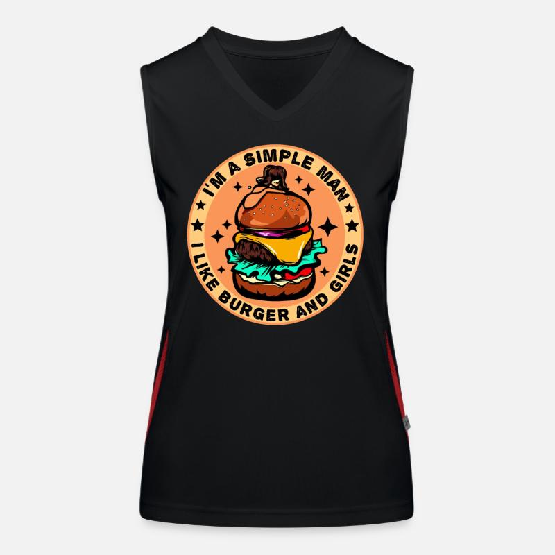 Burger Cheeseburger liebe - einfacher Mann Funktionelles Kontrast-Tank Top für Frauen