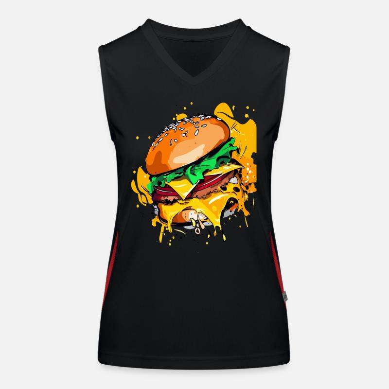 Extra Käse Burger Cheeseburge Funktionelles Kontrast-Tank Top für Frauen