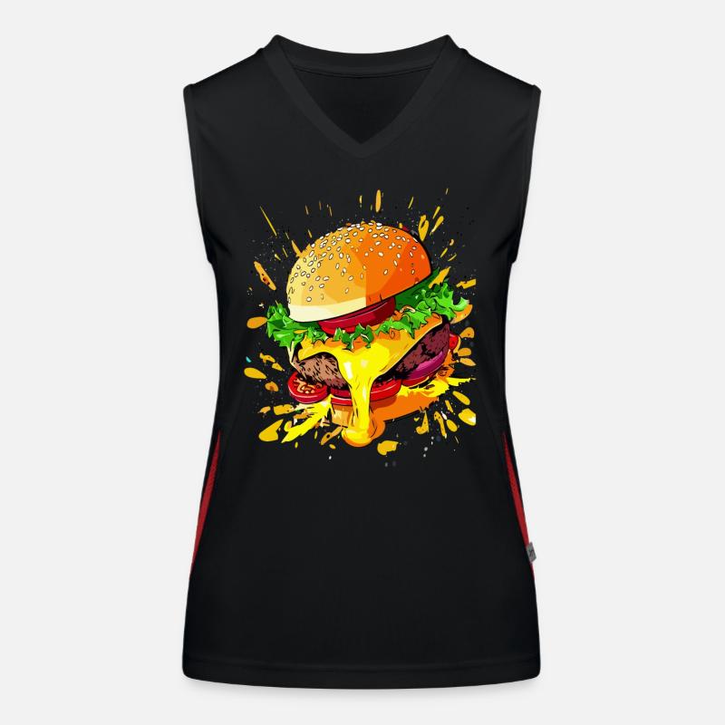 Extra Käse Burger Cheeseburger Funktionelles Kontrast-Tank Top für Frauen