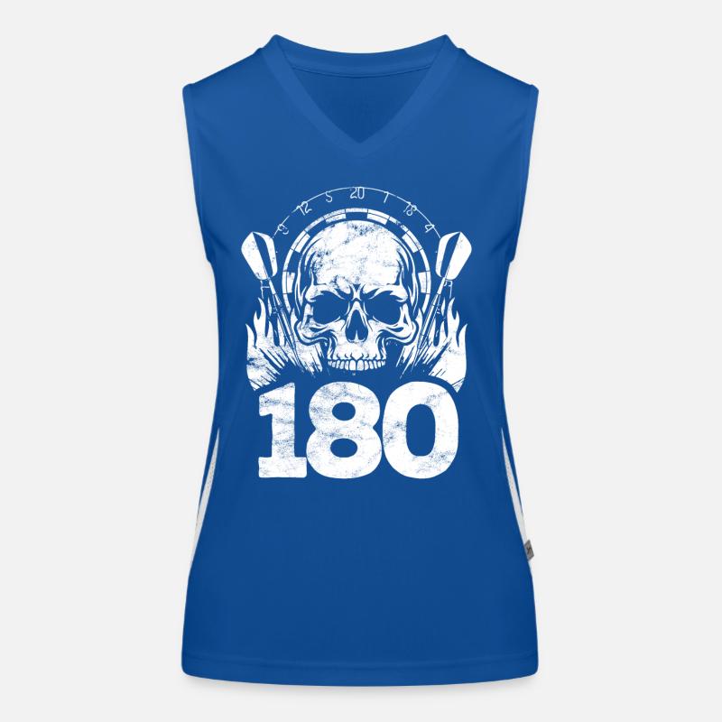 Darts - Skull - 180 - Gift Women's Functional Contrast Tank Top