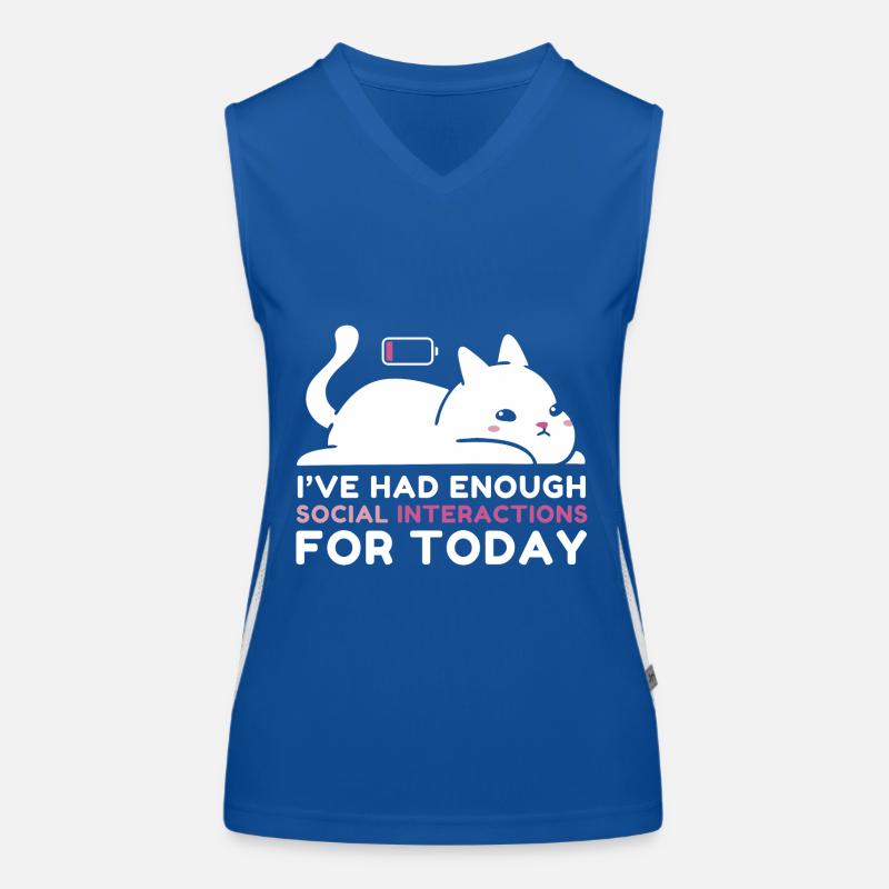 Enough Social Interactions Women's Functional Contrast Tank Top