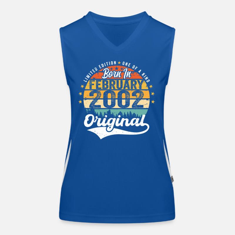 Born in February 2002 - birthday present Women's Functional Contrast Tank Top