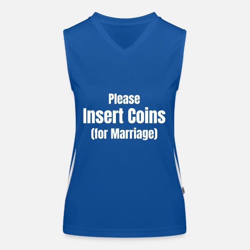 Please insert coins for marriage Funktionelles Kontrast-Tank Top für Frauen
