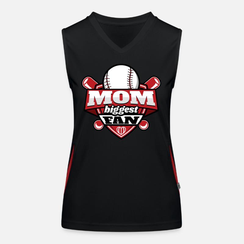 Biggest baseball fan mom Women's Functional Contrast Tank Top