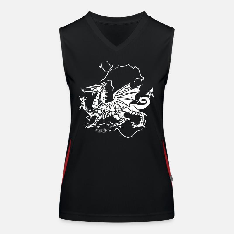 Rustic Welsh Dragon Women's Functional Contrast Tank Top