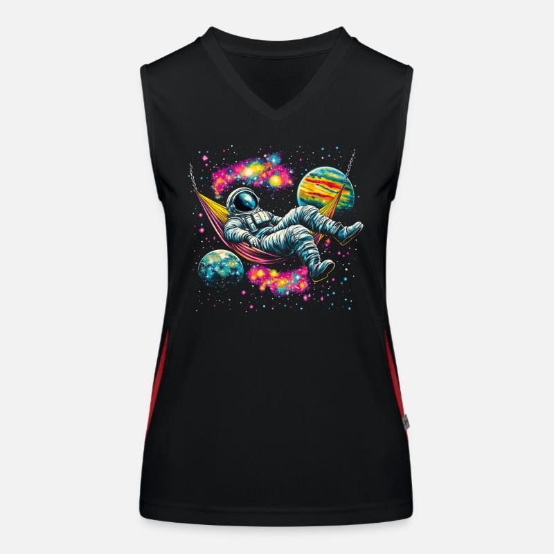 Space Science Astronaut Hammock Women's Functional Contrast Tank Top