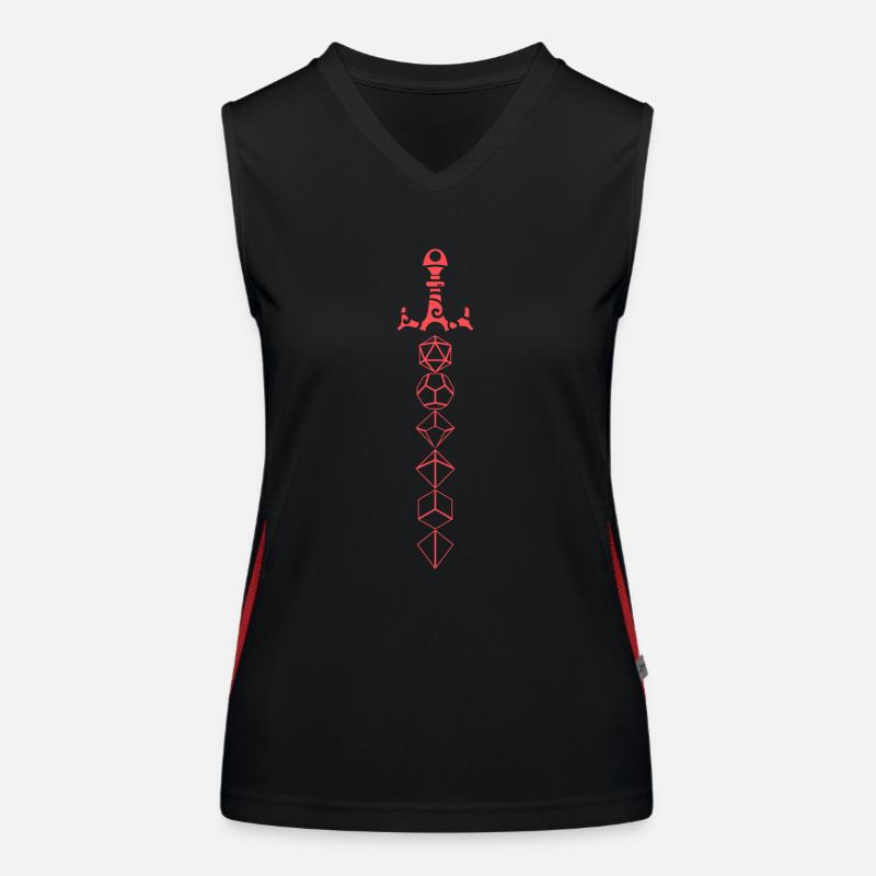 Dice Set Sword Tabletop RPG Gaming Women's Functional Contrast Tank Top