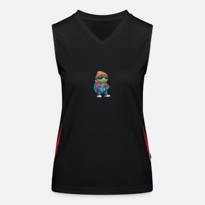 Schildkröte Winter Comic Funktionelles Kontrast-Tank Top für Frauen