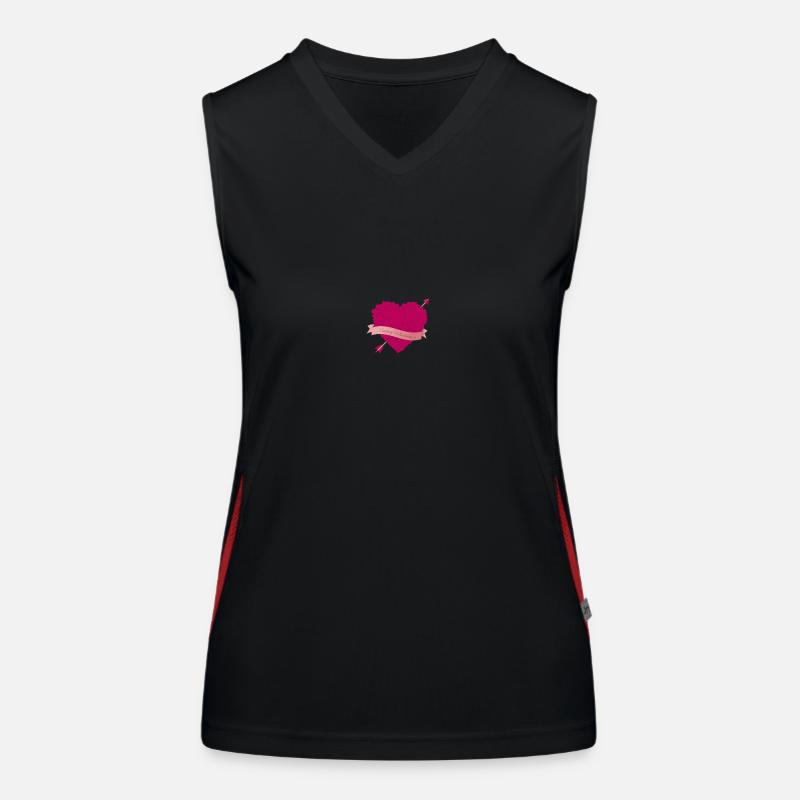 happy valentines day with hearts Funktionelles Kontrast-Tank Top für Frauen