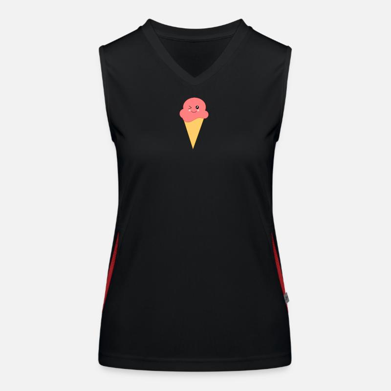 Eis Eiscreme Erdbeereis Funktionelles Kontrast-Tank Top für Frauen