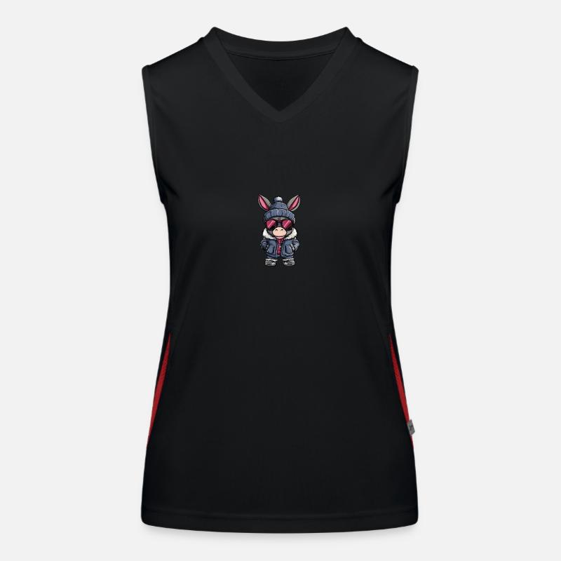 Esel Winter Funktionelles Kontrast-Tank Top für Frauen