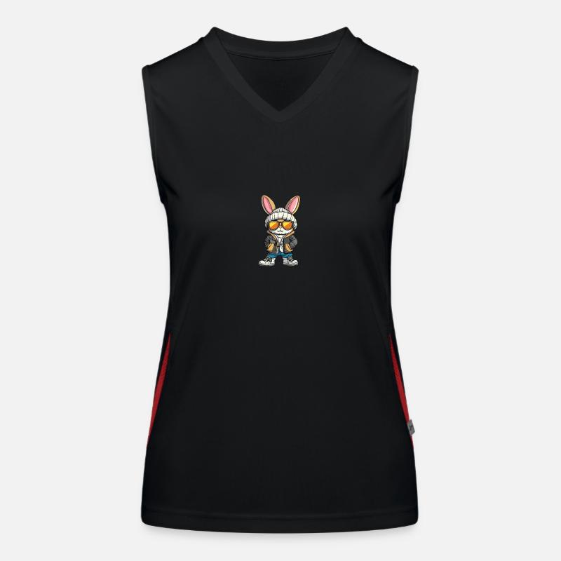 Hase Winter Comic Funktionelles Kontrast-Tank Top für Frauen