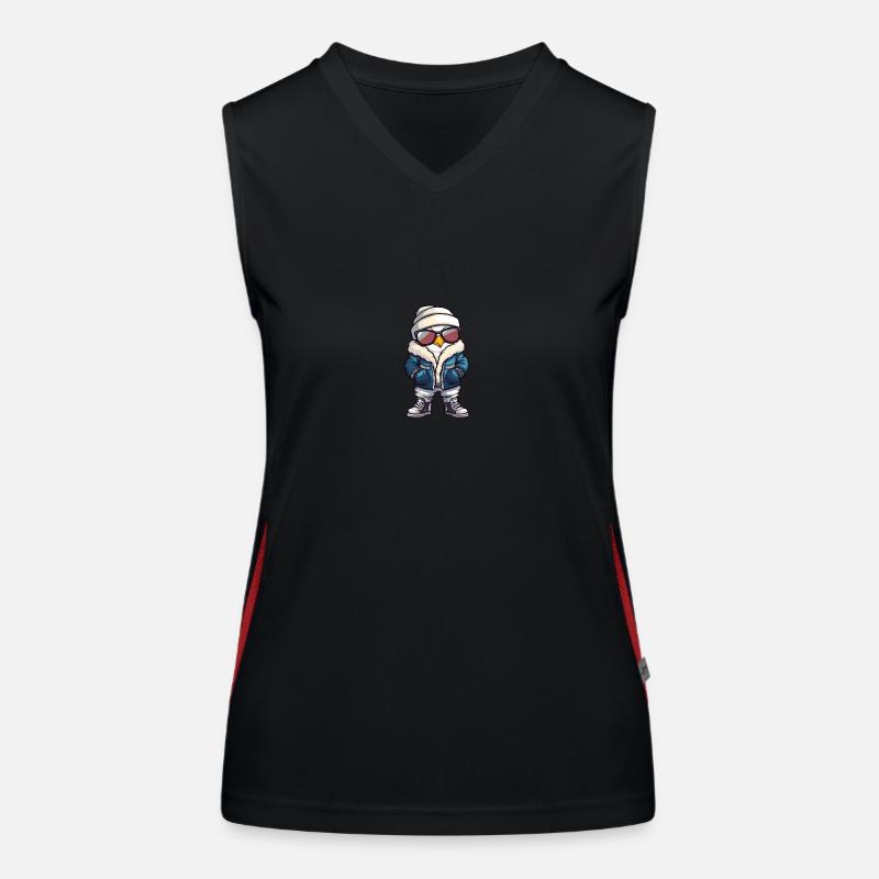 Taube Vogel Winter Comic Funktionelles Kontrast-Tank Top für Frauen
