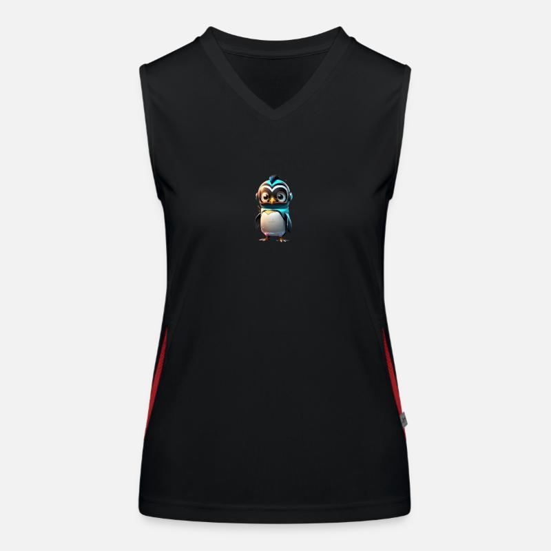 Robot Penguin Women's Functional Contrast Tank Top