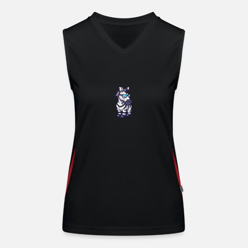 Zebra Cool Comic Funktionelles Kontrast-Tank Top für Frauen
