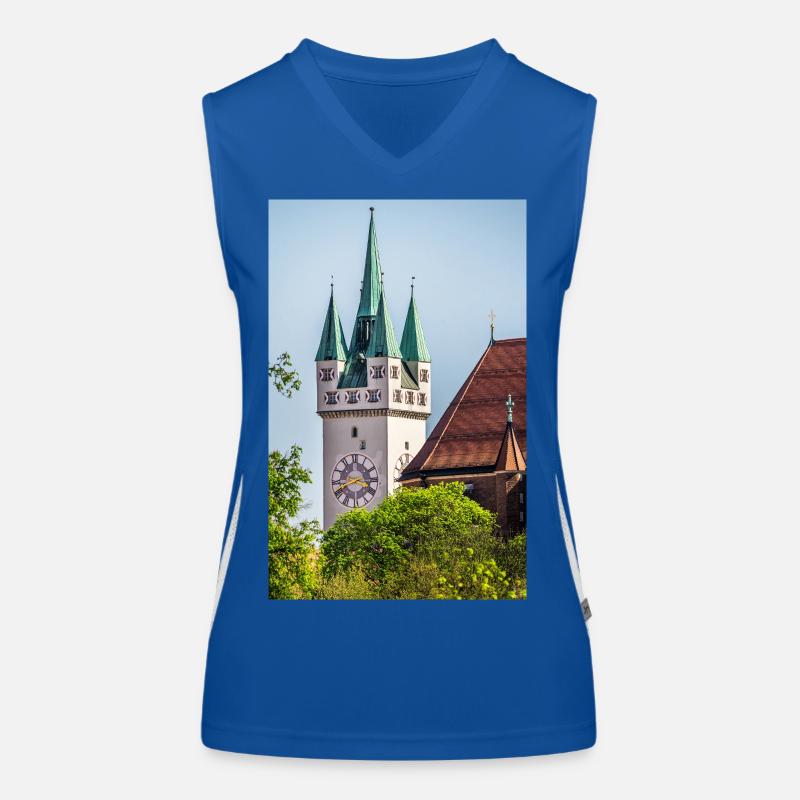 Straubing Stadtturm Funktionelles Kontrast-Tank Top für Frauen