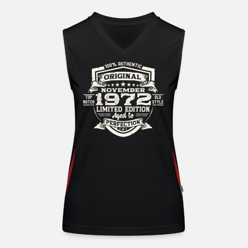 Original November 1972 50th birthday gift Women's Functional Contrast Tank Top