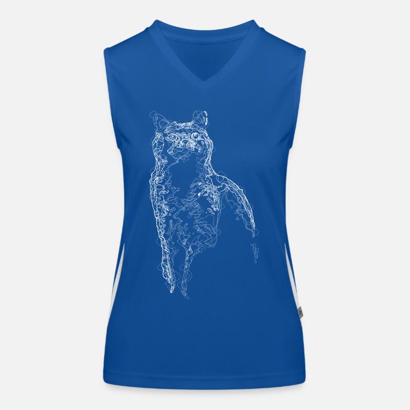 Cat Line Art Funktionelles Kontrast-Tank Top für Frauen