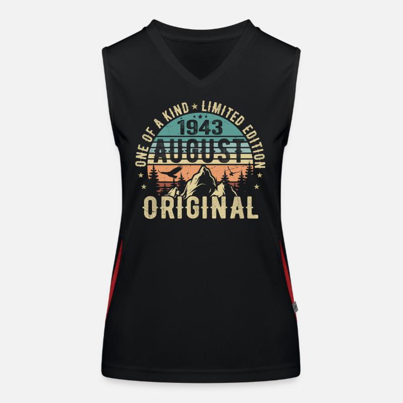 August 1943 - Geboren Im August 1943 - Geburtstags Funktionelles Kontrast-Tank Top für Frauen