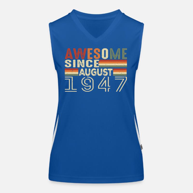 August 1947 Vintage Geburtstagsgeschenk 77 Jahre Funktionelles Kontrast-Tank Top für Frauen