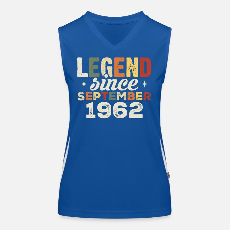 Legendär seit September 1962 Geburtstag September Funktionelles Kontrast-Tank Top für Frauen