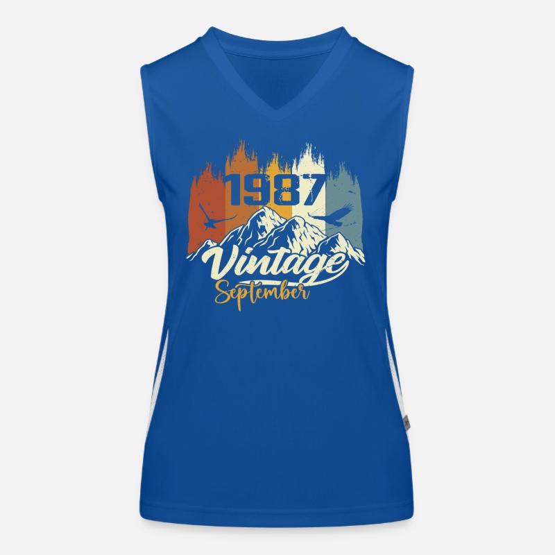 Legends Were Born In September 1987 Vintage 1987 Funktionelles Kontrast-Tank Top für Frauen