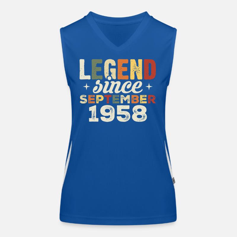 Legendär seit September 1958 Geburtstag September Funktionelles Kontrast-Tank Top für Frauen