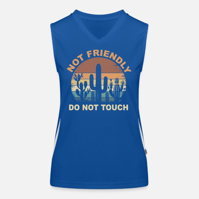 Not Friendly Do Not Touch Sarcastic Quote Funny Débardeur respirant contrasté Femme