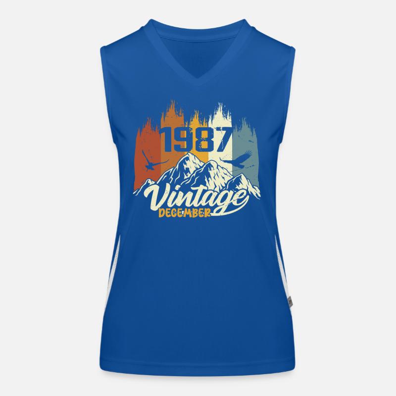 Geburtstagsgeschenk geboren im Dezember 1987 Funktionelles Kontrast-Tank Top für Frauen