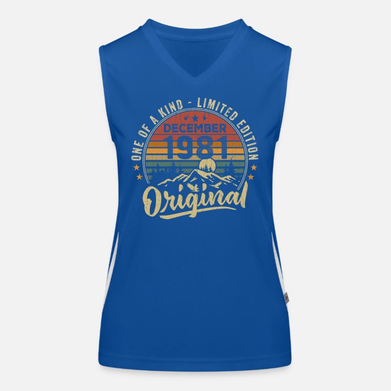 Vintage Retro Dezember 1981 Geburtstagsgeschenk Funktionelles Kontrast-Tank Top für Frauen