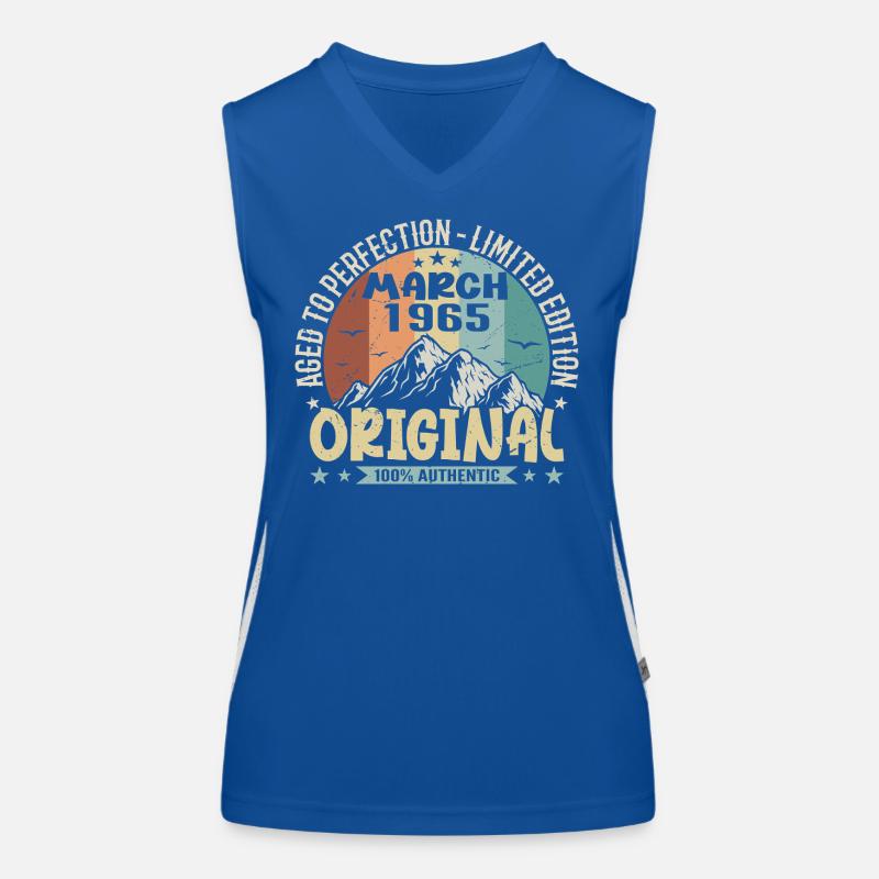 60. Geburtstag Jubiläum märz 1965, march 1965 Funktionelles Kontrast-Tank Top für Frauen
