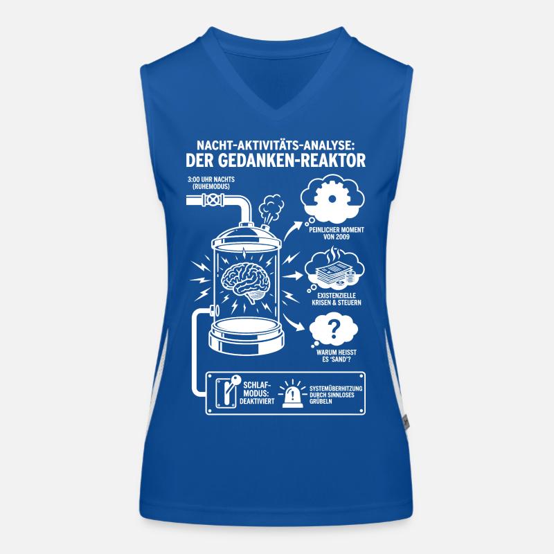 Graphique d’analyse de nuit drôle du réacteur de pensée Débardeur respirant contrasté Femme