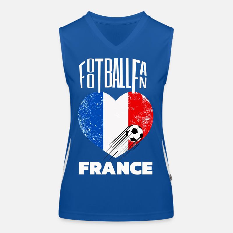 Fussball Fan Frankreich Funktionelles Kontrast-Tank Top für Frauen