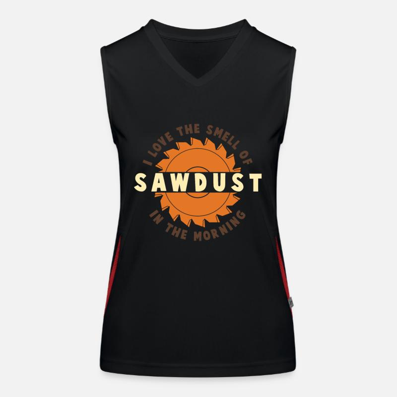 J’aime l’odeur de la sciure de bois le matin Débardeur respirant contrasté Femme