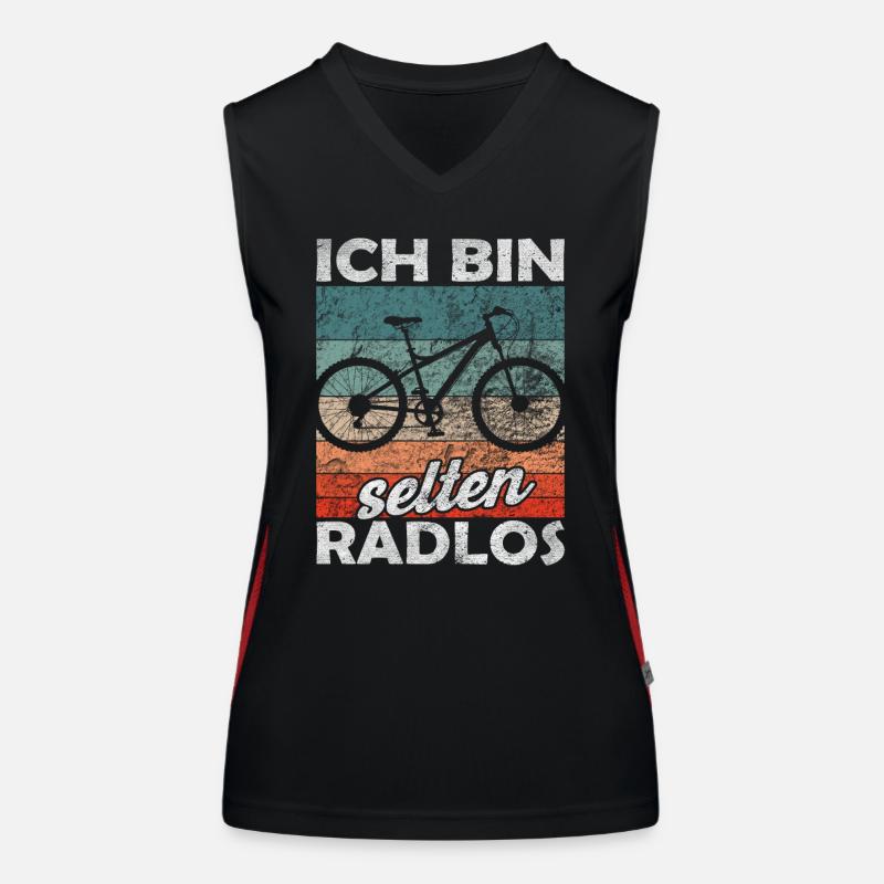 Ich bin selten Radlos - lustiger Spruch Funktionelles Kontrast-Tank Top für Frauen