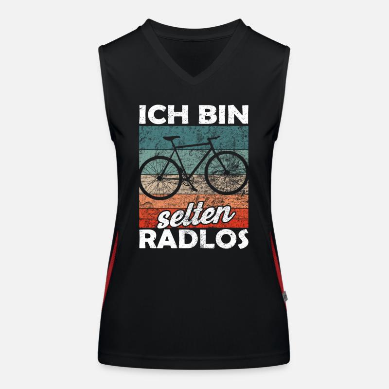 Ich bin selten Radlos - lustiger Spruch Funktionelles Kontrast-Tank Top für Frauen