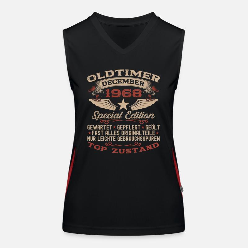 Oldtimer Dezember 1968 54. Geburtstag Geschenk Funktionelles Kontrast-Tank Top für Frauen
