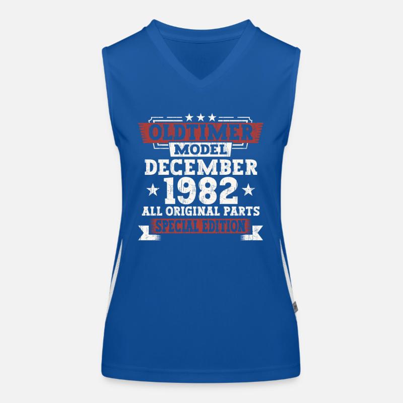 Oldtimer Dezember 1982 - 40. Geburtstag Geschenk Funktionelles Kontrast-Tank Top für Frauen