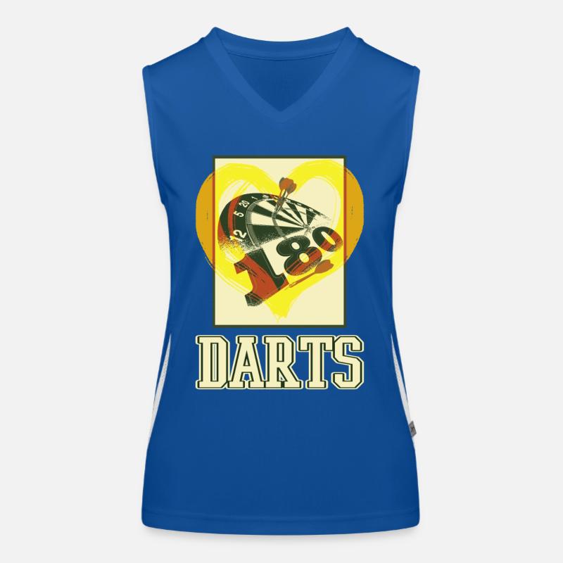 Fléchettes, jeu de fléchettes, jeu de fléchettes, fléchettes, joueurs de fléchettes Débardeur respirant contrasté Femme