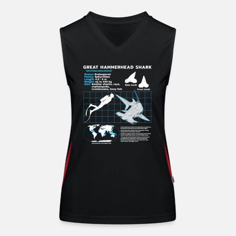 Fiche technique du requin-marteau Débardeur respirant contrasté Femme