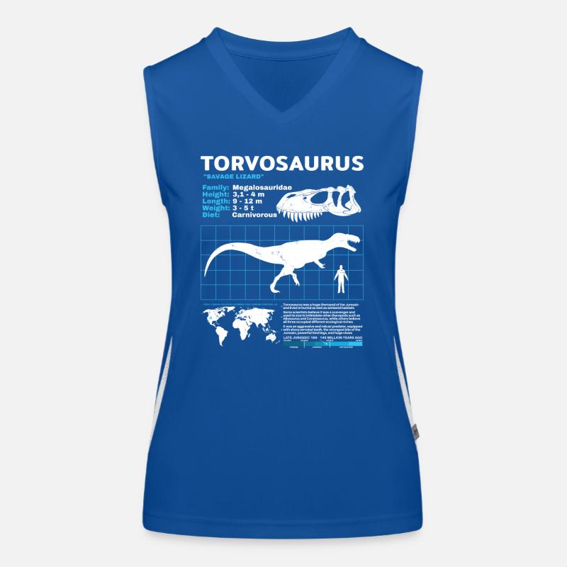 Torvosaurus Datenblatt Funktionelles Kontrast-Tank Top für Frauen