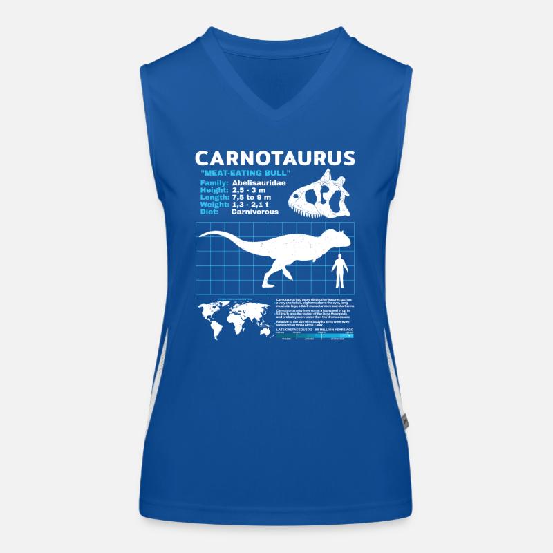 Carnotaurus fact sheet Women's Functional Contrast Tank Top