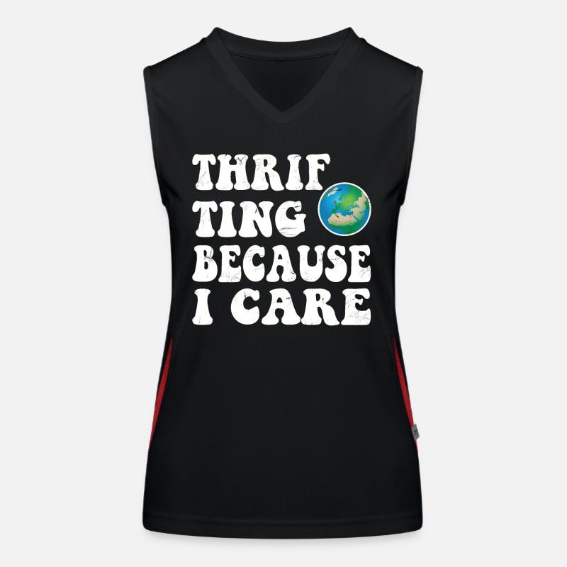 Thrifting. Because I care. Women's Functional Contrast Tank Top