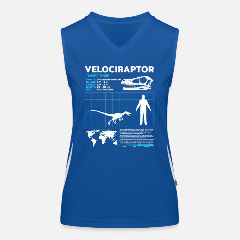 Velociraptor Fact Sheet Funktionelles Kontrast-Tank Top für Frauen