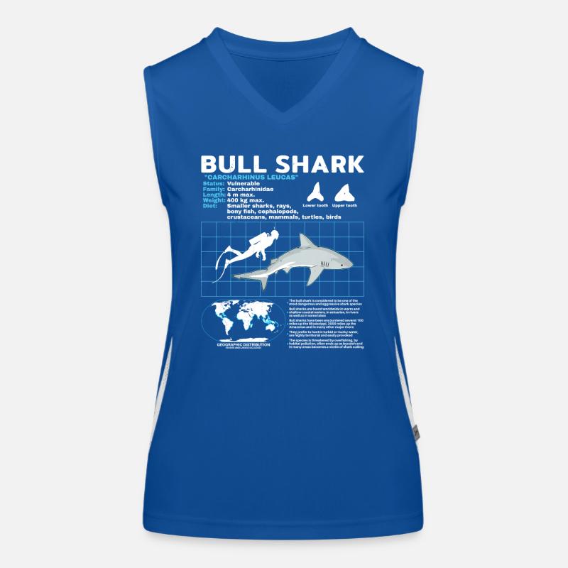 Bull Shark Data Sheet Women's Functional Contrast Tank Top