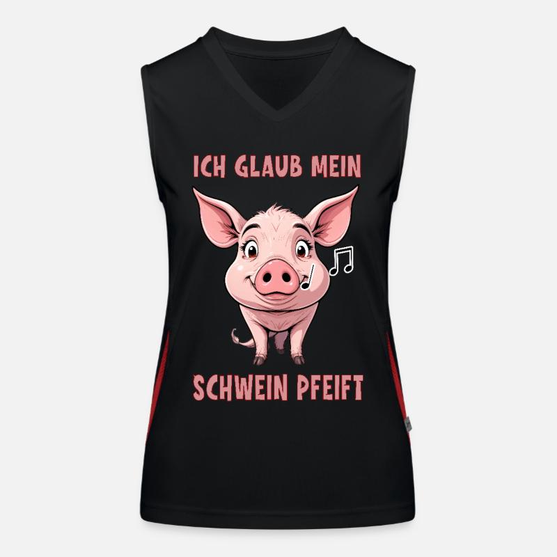 Je pense que mon cochon siffle Débardeur respirant contrasté Femme