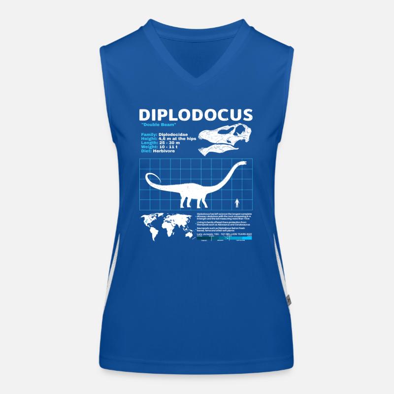 Diplodocus Data Sheet Women's Functional Contrast Tank Top