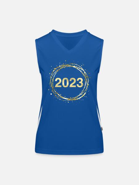 2023 - Women's Functional Contrast Tank Top - royal/white - Front